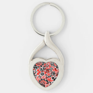 Llavero Ukrainian ethnic folk art floral pattern absrtact 