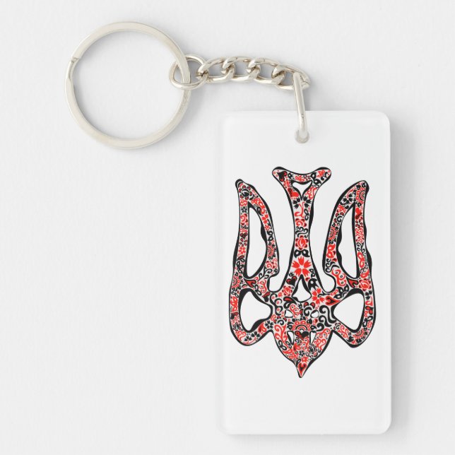 Llavero Ukrainian national emblem trident tryzub stylized  (Frente)