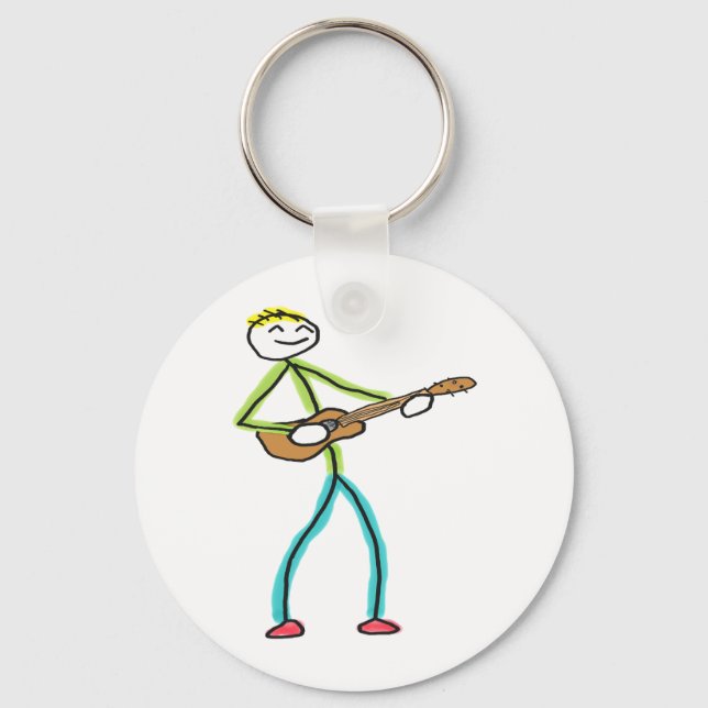 Llavero Ukulele Playing Stickman (Anverso)