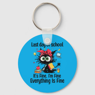 Llavero Último Día De Colegio Gato Estoy Bien Graduación P
