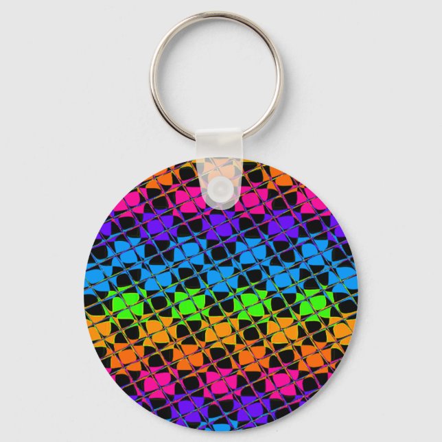 Llavero Último patrón de arcoiris en colores vivos (Anverso)