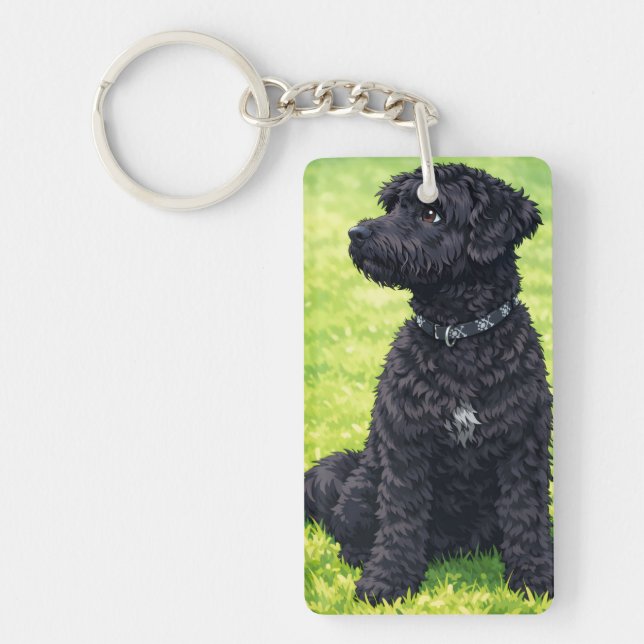 Llavero Ultra-Durable Keychain Portuguese Water Dogs Anime (Frente)