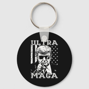 Llavero Ultra MAGA Divertido Bandera estadounidense Anti B