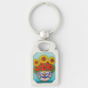 Llavero Umbria Bouquet Poppy Sunflower Key