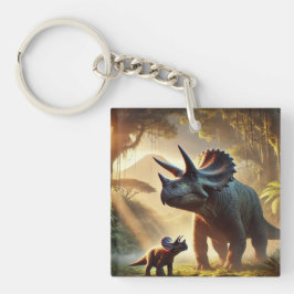Llavero Un adulto majestuoso Triceratops