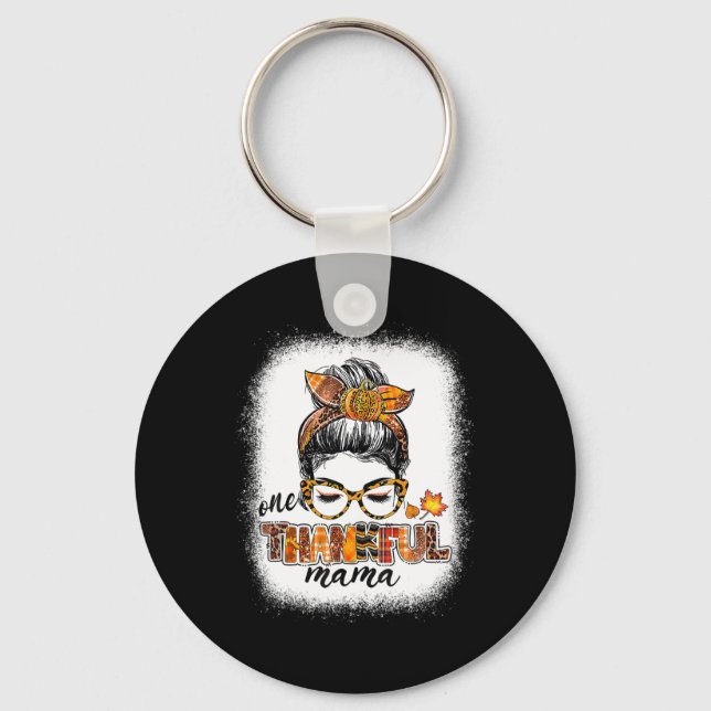 Llavero Un agradecimiento a Mama Messy Bun Fall otoño en T (Anverso)