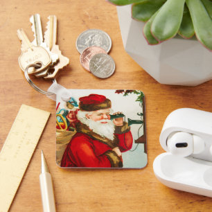 Llavero Un alegre Santa Claus navideño de Ellen Clapsaddle