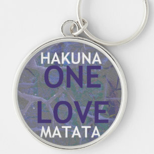 Llavero Un Amor Hakuna Matata Azul Gris Swahili Abstracto