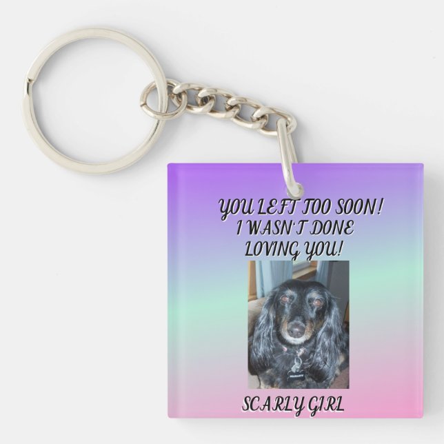 Llavero Un amor que dura: Mascotas Memorial 1 foto apodo (Frente)