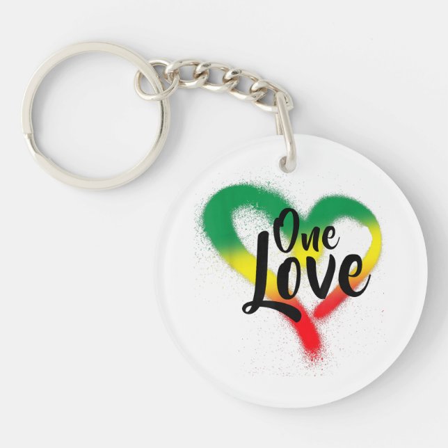 Llavero Un Amor Un Corazón Vibraciones Reggae (Frente)