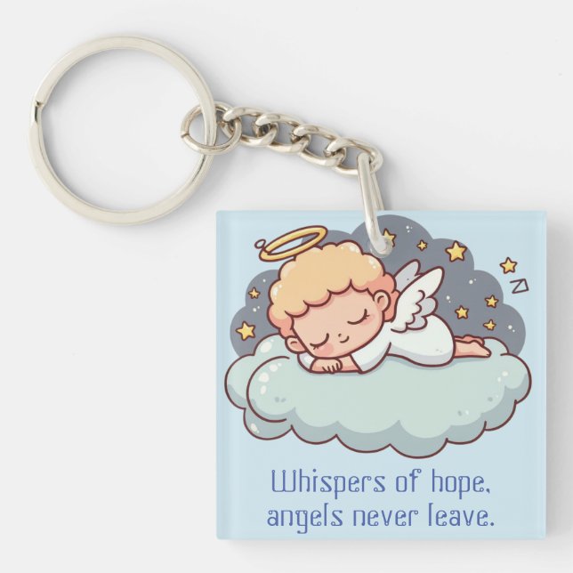 Llavero un ángel de descanso espera la llamada (Frente)