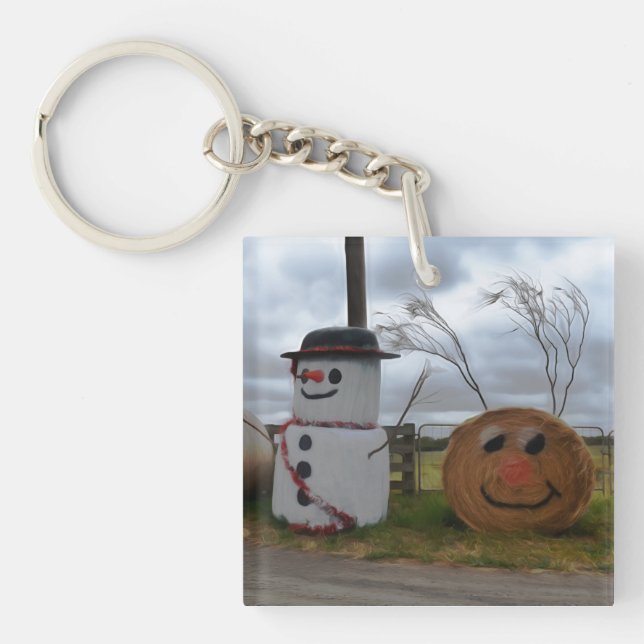 Llavero Un anillo de claves para Navidades de granjas (Frente)