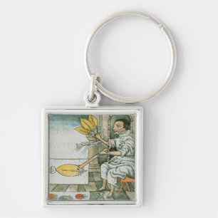 Llavero Un artesano azteca de la pluma