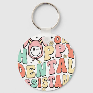 Llavero un asistente dental feliz, retro, vintage