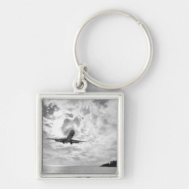 Llavero Un avión de pasajeros viene adentro para un (Frente)