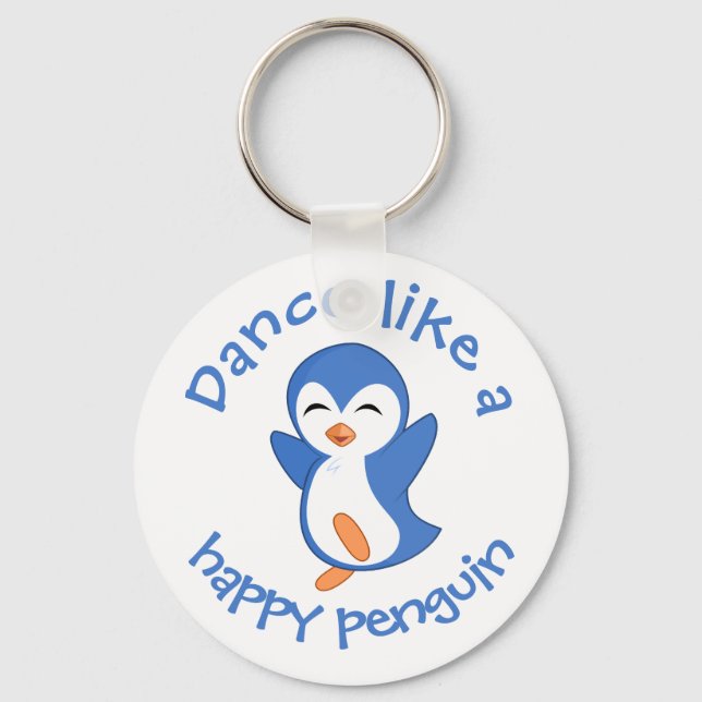 Llavero Un baile lindo como un pingüino feliz (Anverso)