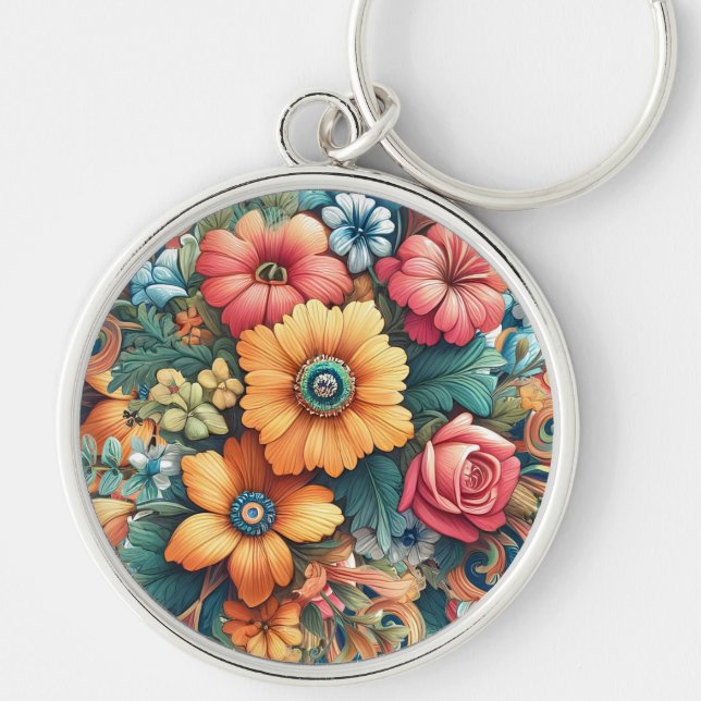 Llavero Un bonito Bouquet de flores (Frente)