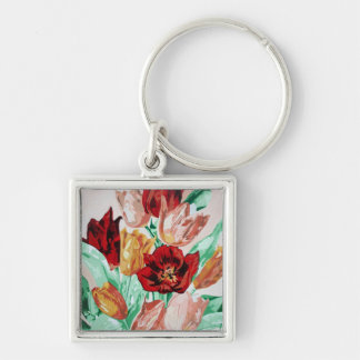 Llavero Un bonito y audaz Bouquet floral de tulipanes