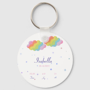 Llavero Un botón de anuncio de nacimiento personalizado