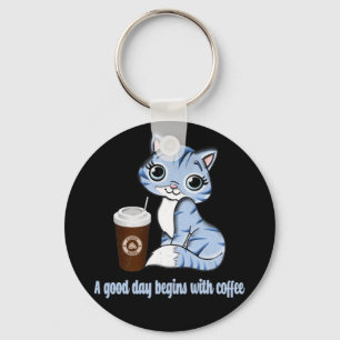Llavero Un buen día empieza con el café   Regalo de amante