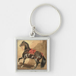 Llavero Un caballo árabe (w/c colocado en el papel)