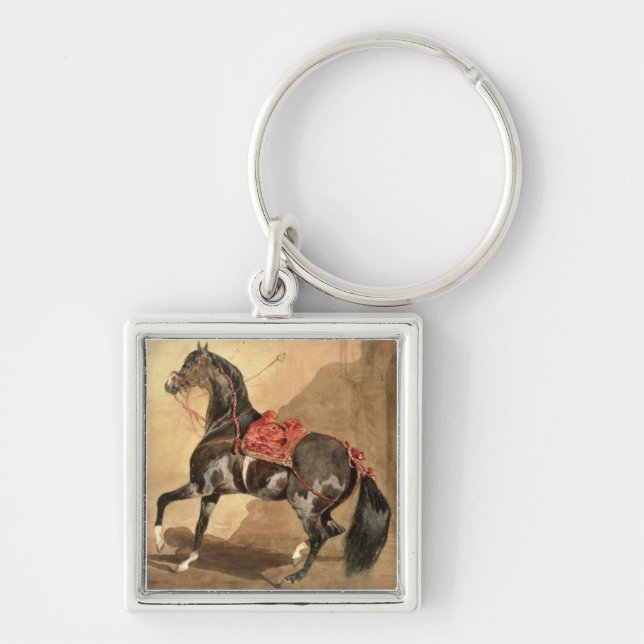 Llavero Un caballo árabe (w/c colocado en el papel) (Frente)