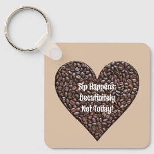 Llavero Un café gracioso que dice Metalizado