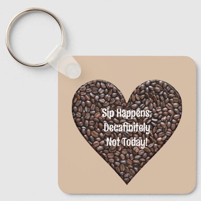 Llavero Un café gracioso que dice Metalizado (Anverso)