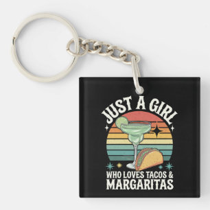 Llavero Un Chica Que Ama Tacos Y Margarita Mexicana
