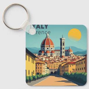 Llavero Un clásico cartel de viaje nostálgico – Florencia