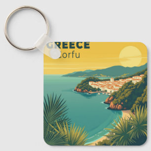 Llavero Un clásico cartel de viaje nostálgico – Grecia Cor