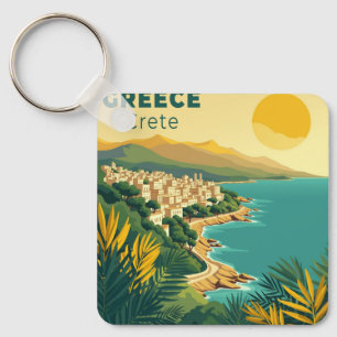 Llavero Un clásico cartel de viaje nostálgico – Grecia Cre