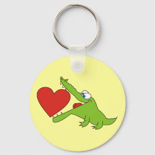 Llavero Un cocodrilo lindo con una cadena de claves cardía