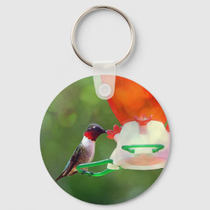 Llavero Un colibrí con trompetas de rubí