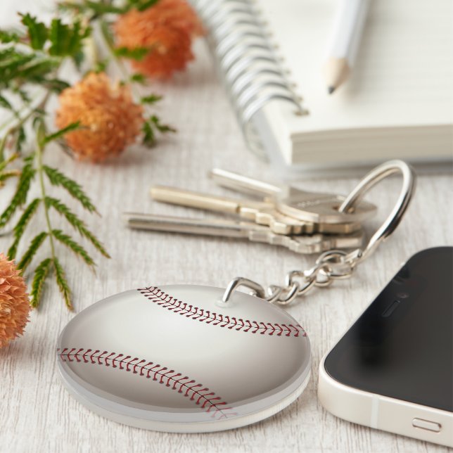 Llavero Un diseño de una base o una bola blanda (Frente Derecha)