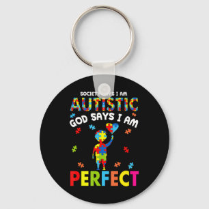 Llavero Un divertido autismo cita "La sociedad dice que so