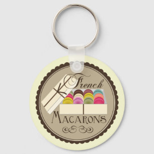 Llavero Un docena franceses Macarons en una caja de regalo