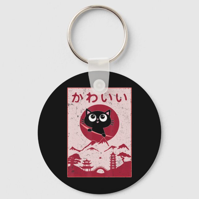 Llavero Un gato antiguo de Kawaii Anime Chicas de regalo j (Anverso)