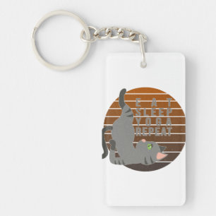 Llavero Un gato gracioso haciendo yoga. diseño divertido d
