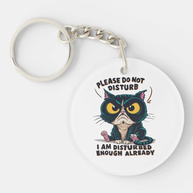 Llavero Un gato gruñón con un tamaño excesivo (Frente)