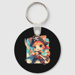 Llavero Un gato lindo como el pirata Kawaii Anime