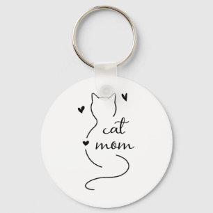 Llavero Un gato minimalista lindo, mamá, gato, gatito, gat