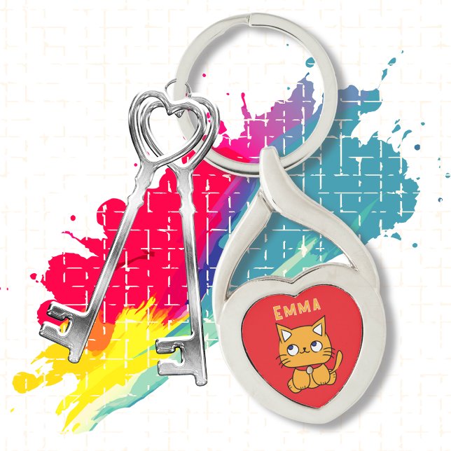 Llavero Un gato Personalizado colorido Kawaii Kitty (Subido por el creador)