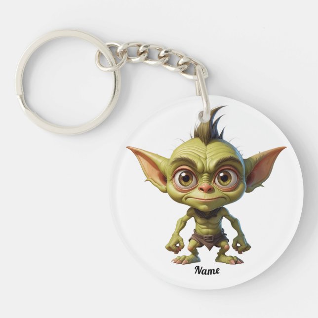 Llavero Un goblin Personalizado lindo con orejas puntiagud (Frente)