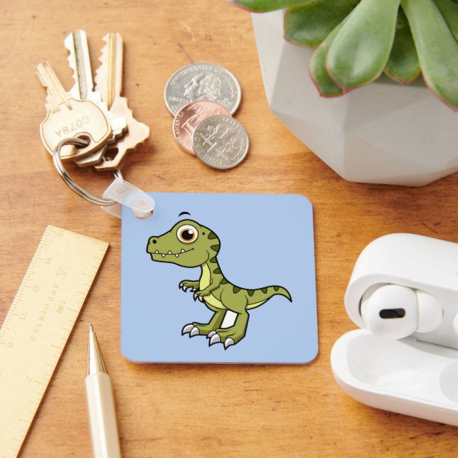 Llavero Un Ilustracion Agradable De Un Rex Tirrannosauro. (Escritorio )
