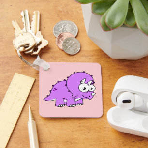 Llavero Un Ilustracion Agradable De Un Triceratops.