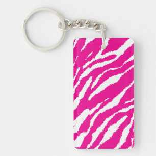 Llavero Un intrincado patrón floral en rosa y blanco, arte
