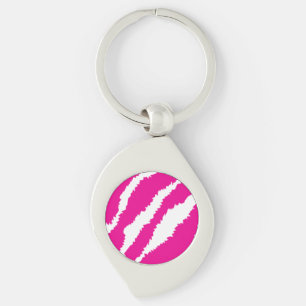 Llavero Un intrincado patrón floral en rosa y blanco, arte