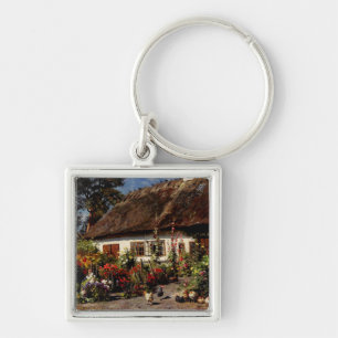 Llavero Un jardín de cottage con gallinas por Peder Monste
