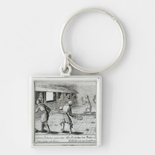 Llavero Un juego del tenis real con las baladas del